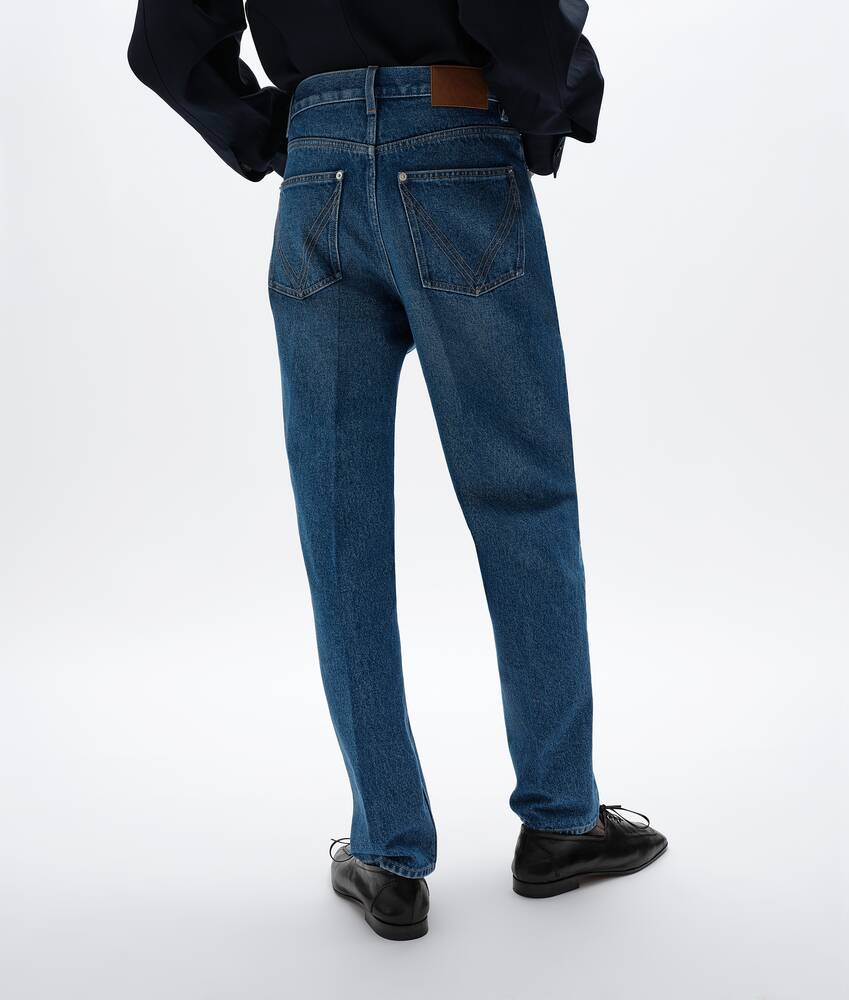 Men's Medium Indigo Wide Leg Jeans in Mid blue Bottega Veneta United States EN - Image 3
