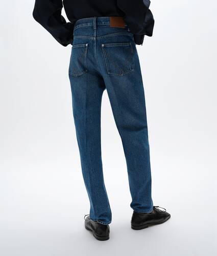 Men's Medium Indigo Wide Leg Jeans in Mid blue Bottega Veneta United States EN - Image 3