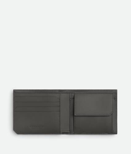 Men's Intrecciato Piccolo Bi-Fold Wallet With Coin Purse in Lapilli/drizzle Bottega Veneta Japan EN - Image 2