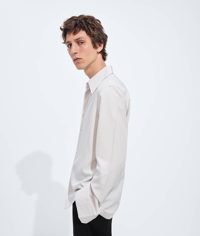 Men's Matte Silk Toile Shirt in Polar Bottega Veneta Canada EN - Image 2