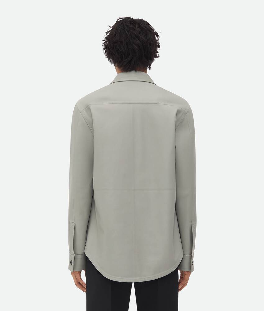 Men's Bonded Leather Shirt in Seal Bottega Veneta South Korea EN - Image 3