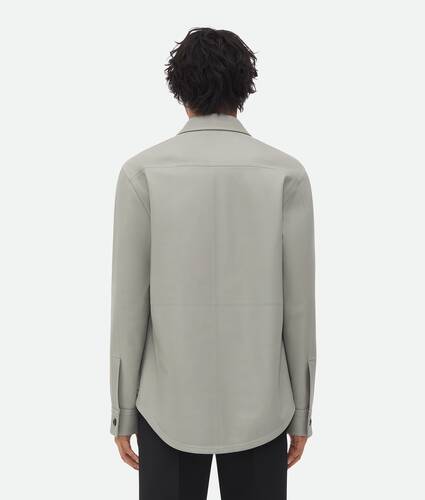 Men's Bonded Leather Shirt in Seal Bottega Veneta Portugal EN - Image 3