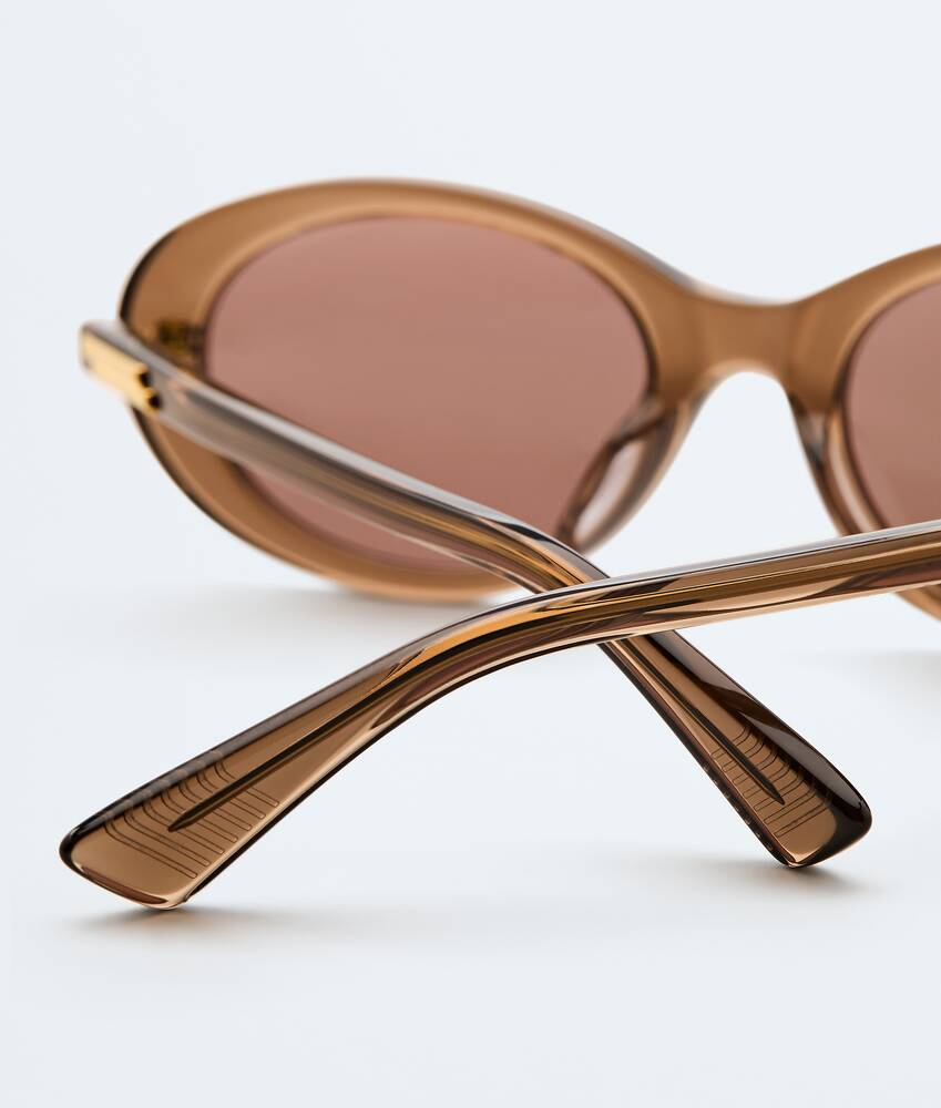 Classic Oval Sunglasses in Brown/brown Bottega Veneta Belgium EN - Image 4