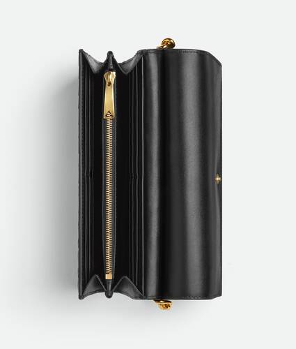 Ela's Carteira Flap Solstice Tamanho Grande em Black Bottega Veneta Brasil PT - Image 4