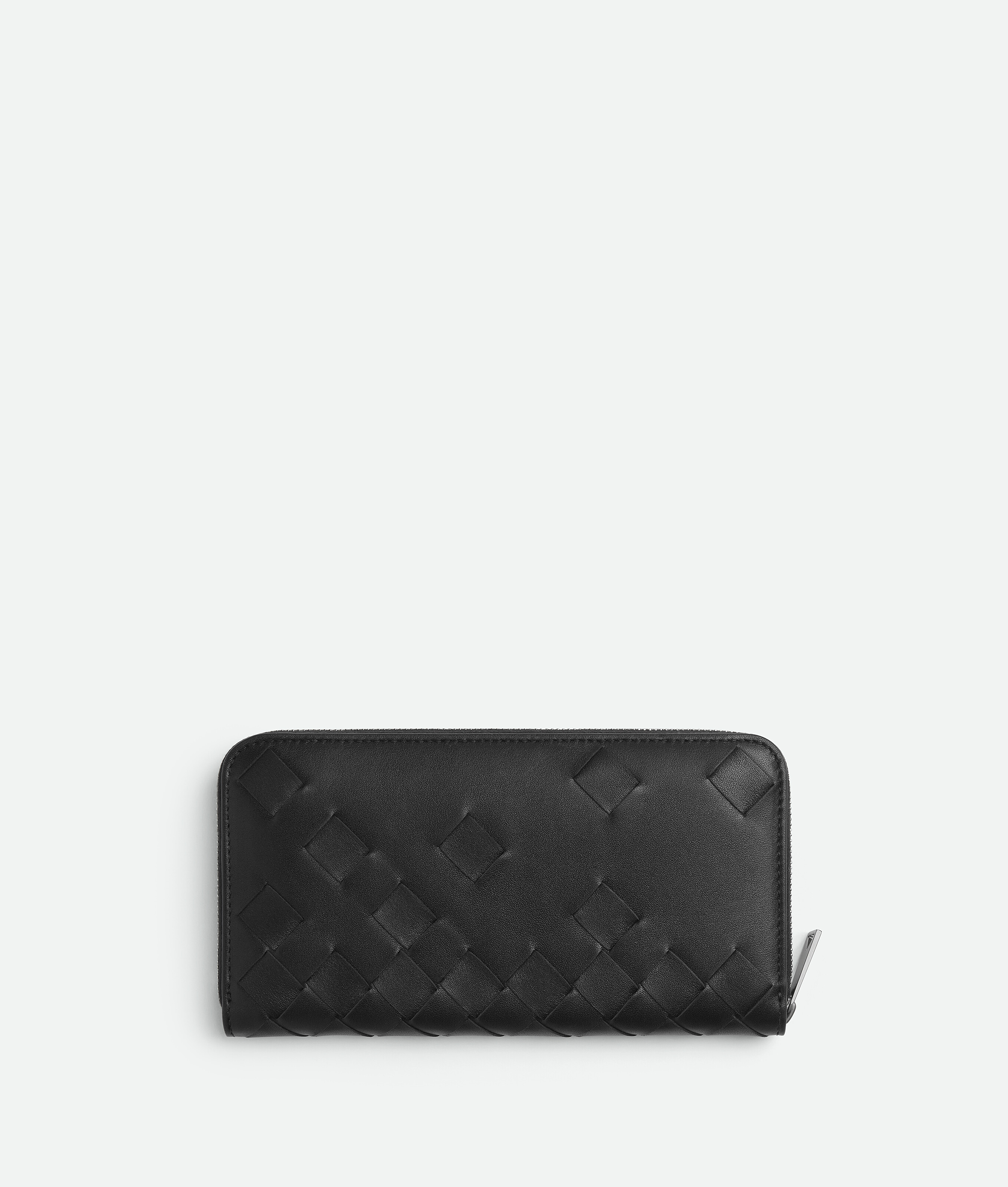 Bottega Veneta Intrecciato Zip Around Wallet In Black
