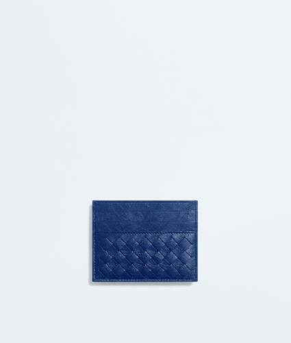 Men's Woven Mycelium Credit Card Case in Blue royal Bottega Veneta Croatia EN - Image 1