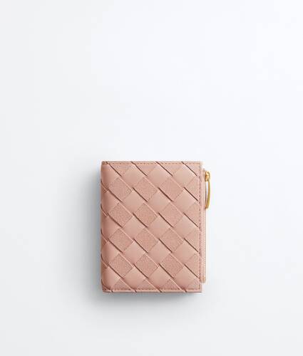 Women's Intrecciato Small Bi-Fold Wallet in Terra pink Bottega Veneta Netherlands EN - Image 1