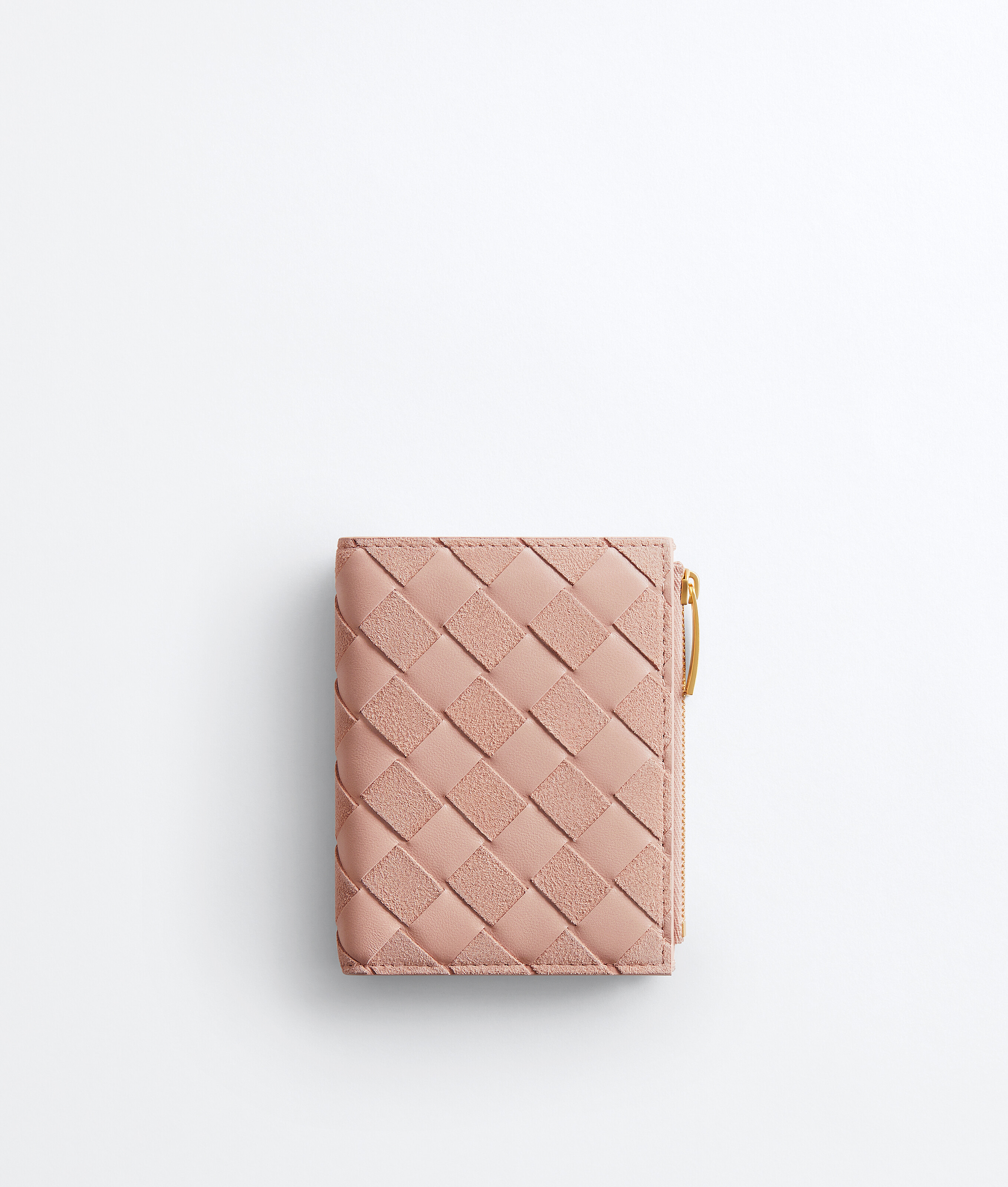 Bottega Veneta Intrecciato Small Bi-fold Wallet In Pink