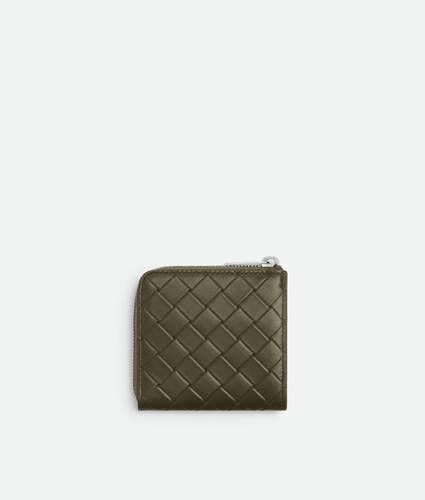 Men's Intrecciato Stamp Square Zip Around Wallet in Cypress Bottega Veneta United Kingdom EN - Image 3