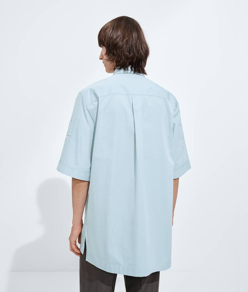 Men's Cotton Poplin Shirt in Blue shirt Bottega Veneta Slovakia EN - Image 3