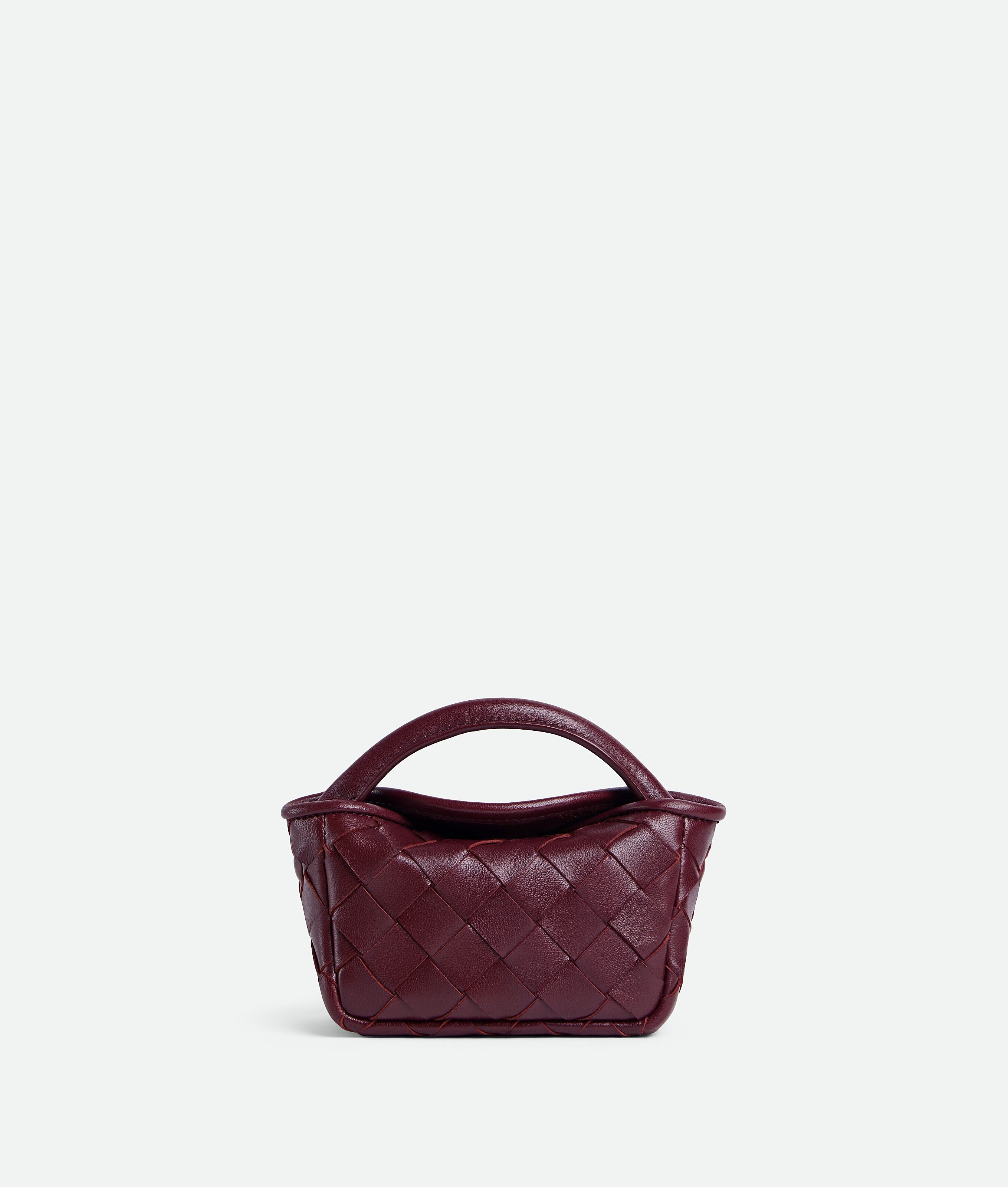 Bottega Veneta Leather Candy Cobble Top-handle Bag In Burgundy