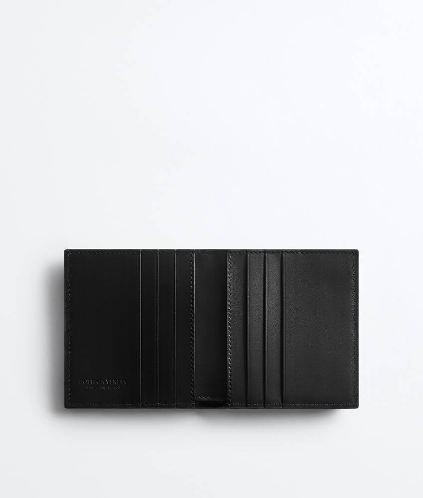 Men's Intrecciato Slim Bi-Fold Wallet in Black/shamrock Bottega Veneta Italy EN - Image 2