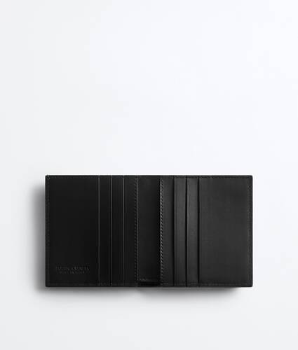 Men's Intrecciato Slim Bi-Fold Wallet in Black/shamrock Bottega Veneta Italy EN - Image 2