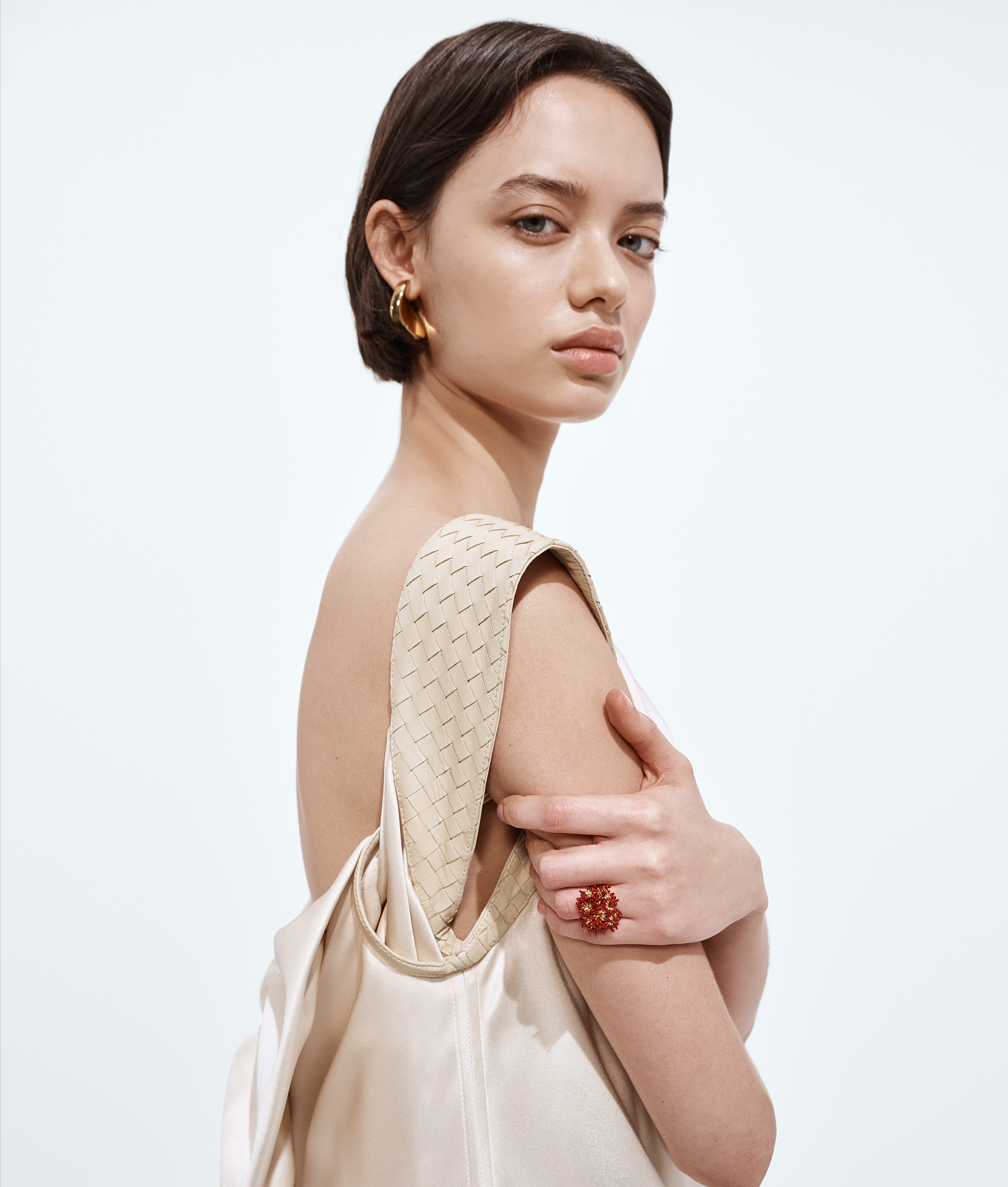Women's Sea Coral Ring in Cardinal Bottega Veneta Zimbabwe EN - Image 2