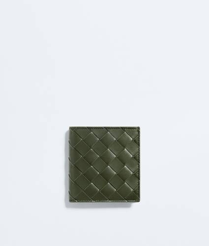 Intrecciato Bi-Fold Portemonnaie f&uuml;r Herren in Green tweed mineral Bottega Veneta Deutschland DE - Image 1