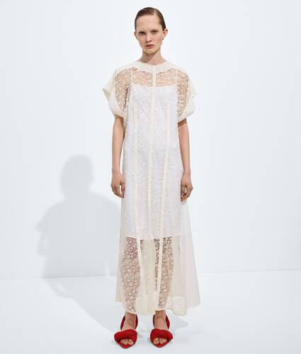 Women's Floral Lace Dress in Parchment Bottega Veneta United States EN - Image 4