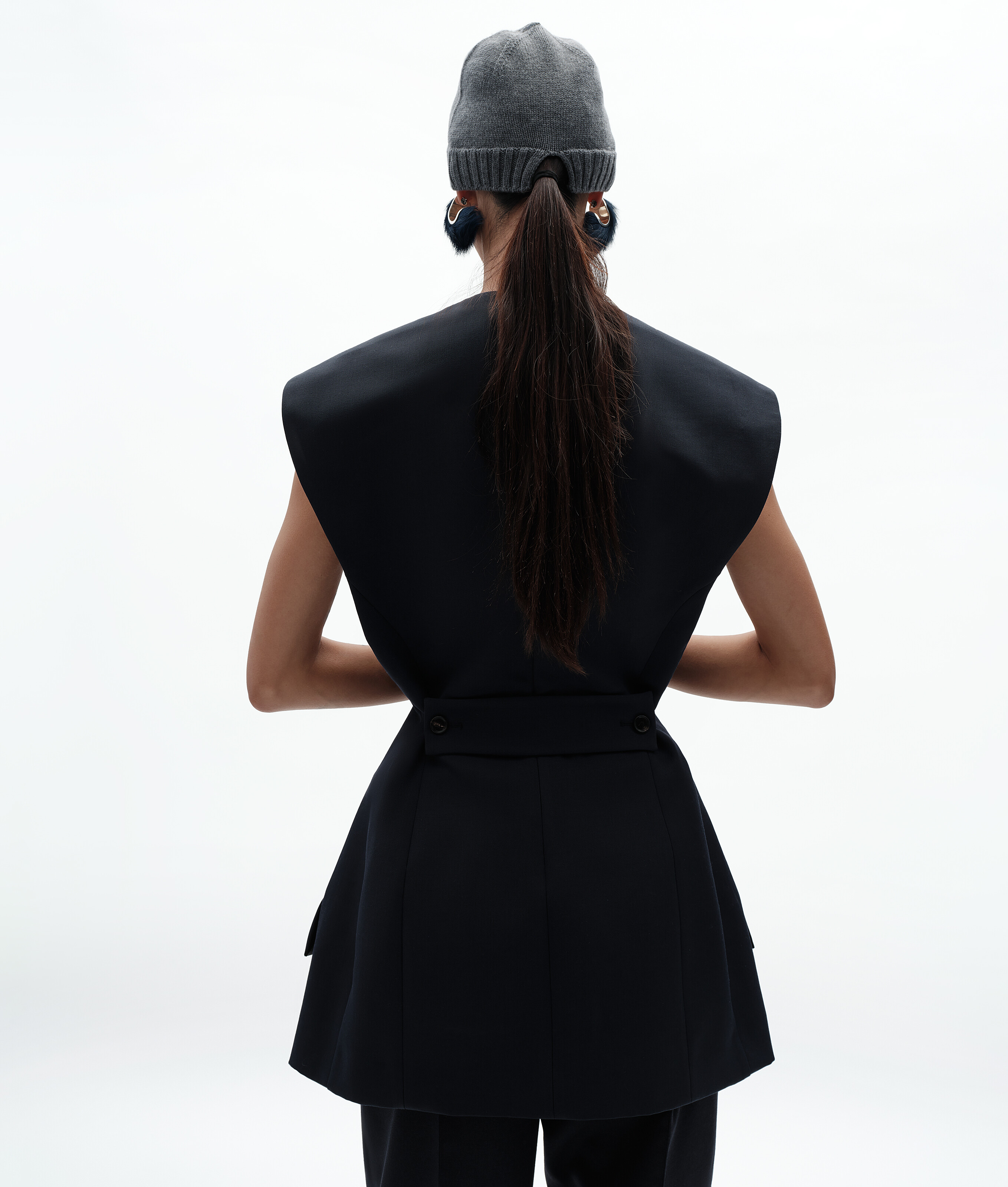Women's Wool Twill Dress in Midnight blue Bottega Veneta Luxembourg EN - Image 3