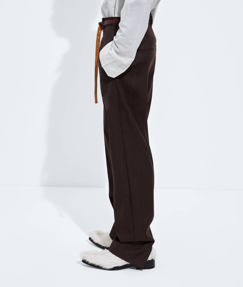 Men's Wool and Mohair Toile Trousers in Light wenge mel Bottega Veneta Poland EN - Image 2