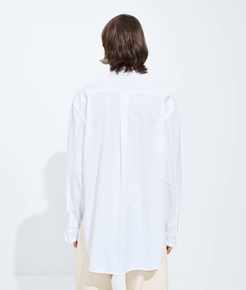 Men's Cotton Poplin Shirt in White Bottega Veneta Bulgaria EN - Image 3