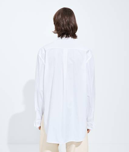 Men's Cotton Poplin Shirt in White Bottega Veneta Bulgaria EN - Image 3