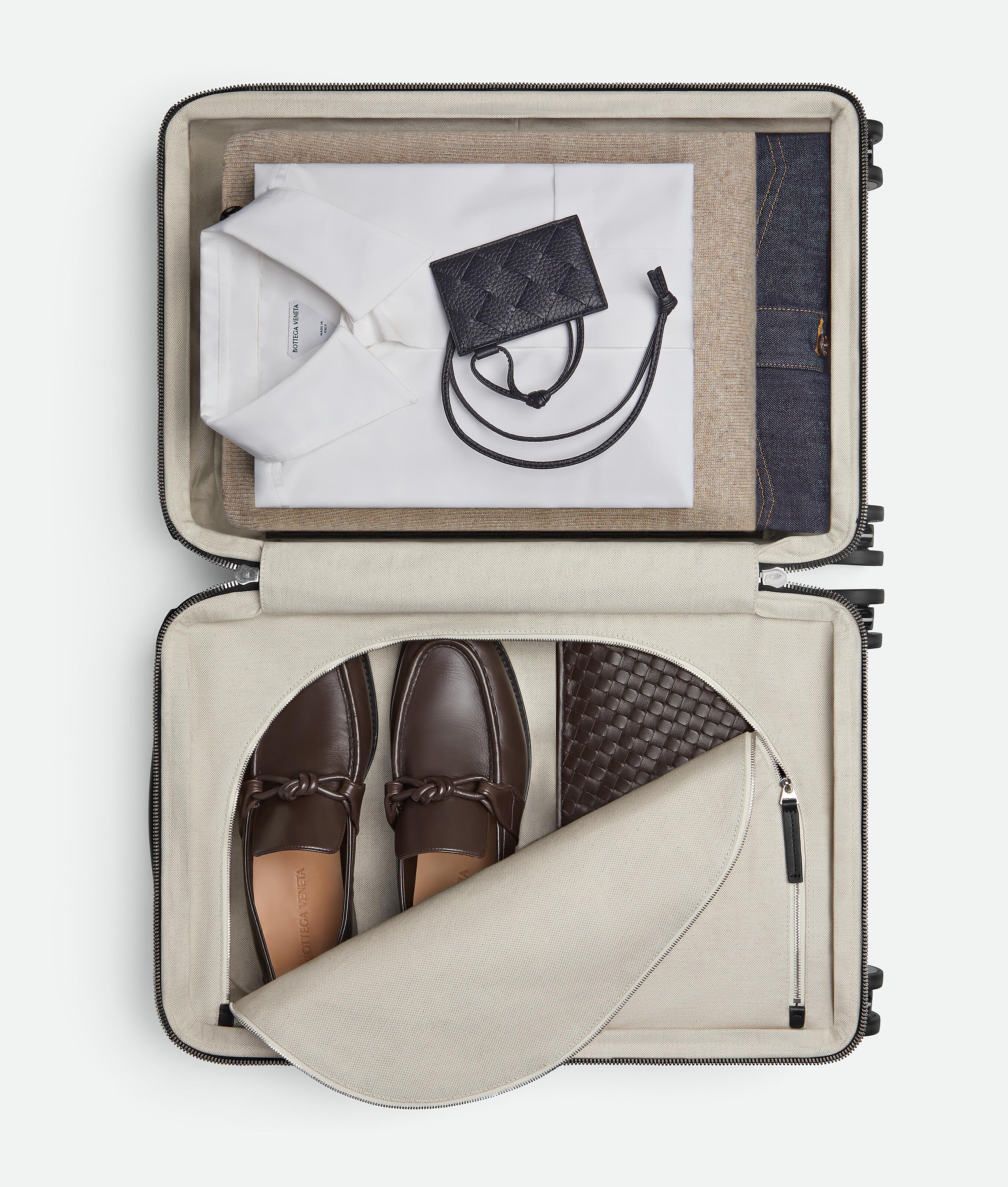 Bottega Veneta Odyssey Intrecciato Cabin Suitcase In Black