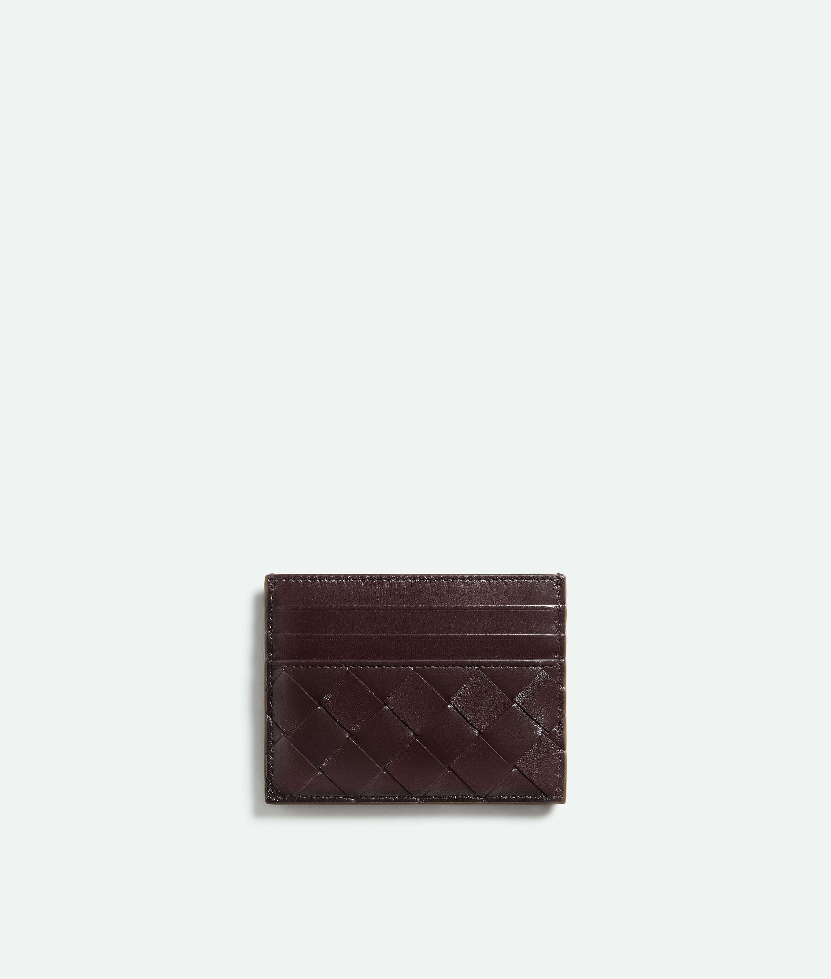 Women's Intrecciato Credit Card Case in Nocciola/dark barolo Bottega Veneta Macao SAR China EN - Image 2