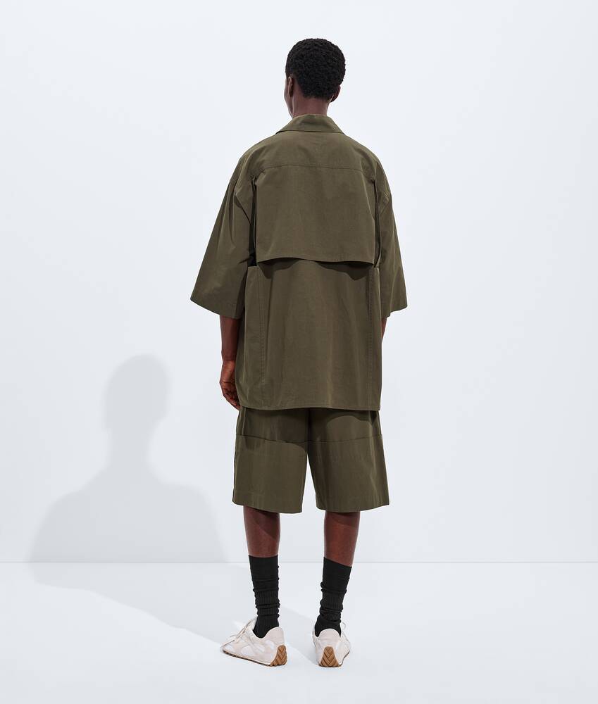Men's Macro Intreccio Cotton Shorts in Wader green Bottega Veneta Slovakia EN - Image 3