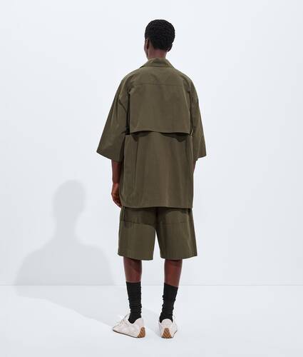 Men's Macro Intreccio Cotton Shorts in Wader green Bottega Veneta Bulgaria EN - Image 3