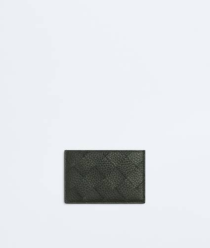 Men's Intrecciato Credit Card Case in Dark green Bottega Veneta Denmark EN - Image 1