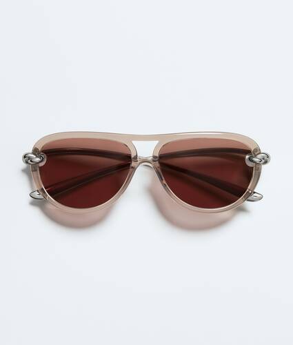 Knot Aviator Sunglasses in Brown Bottega Veneta Canada EN - Image 1