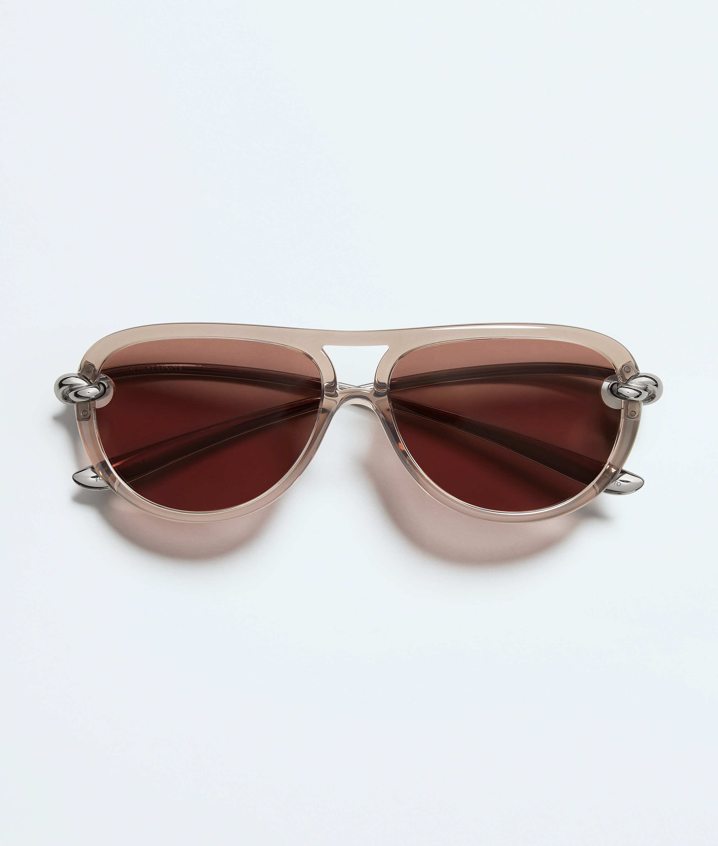 Bottega Veneta Unisex Brown Knot Aviator Sunglasses - U