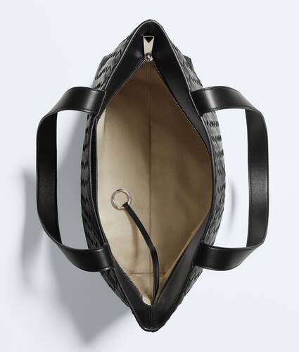Men's Small Intrecciato Zipped Tote in Black Bottega Veneta Japan EN - Image 3