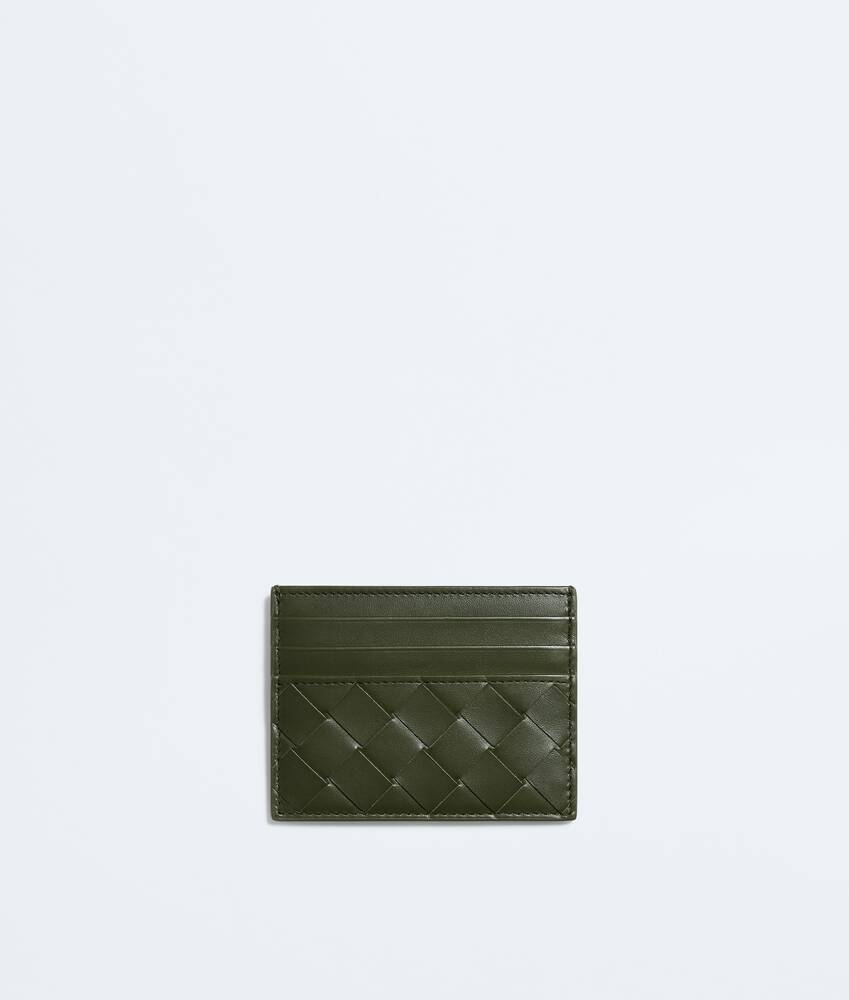 Intrecciato编织信用卡包 为 男士 在 苔原绿/晶石蓝 Bottega Veneta 新加坡 ZH - Image 2