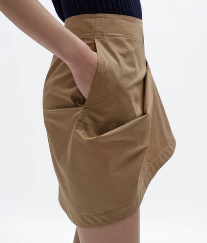 Rock aus kompakter Baumwollpopeline f&uuml;r Damen in Hemp Bottega Veneta &Ouml;sterreich DE - Image 4