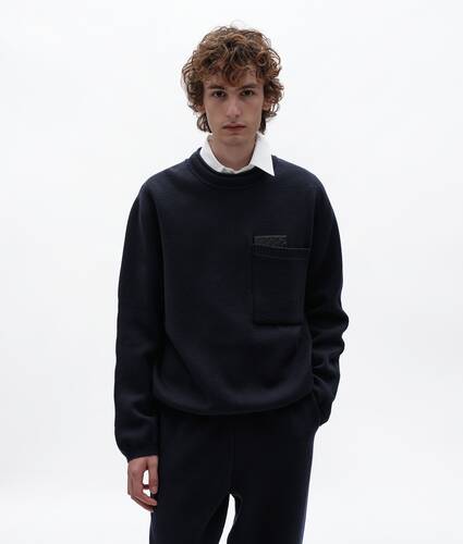 Men's Wool and Cashmere Sweater in Midnight blue Bottega Veneta Qatar EN - Image 1