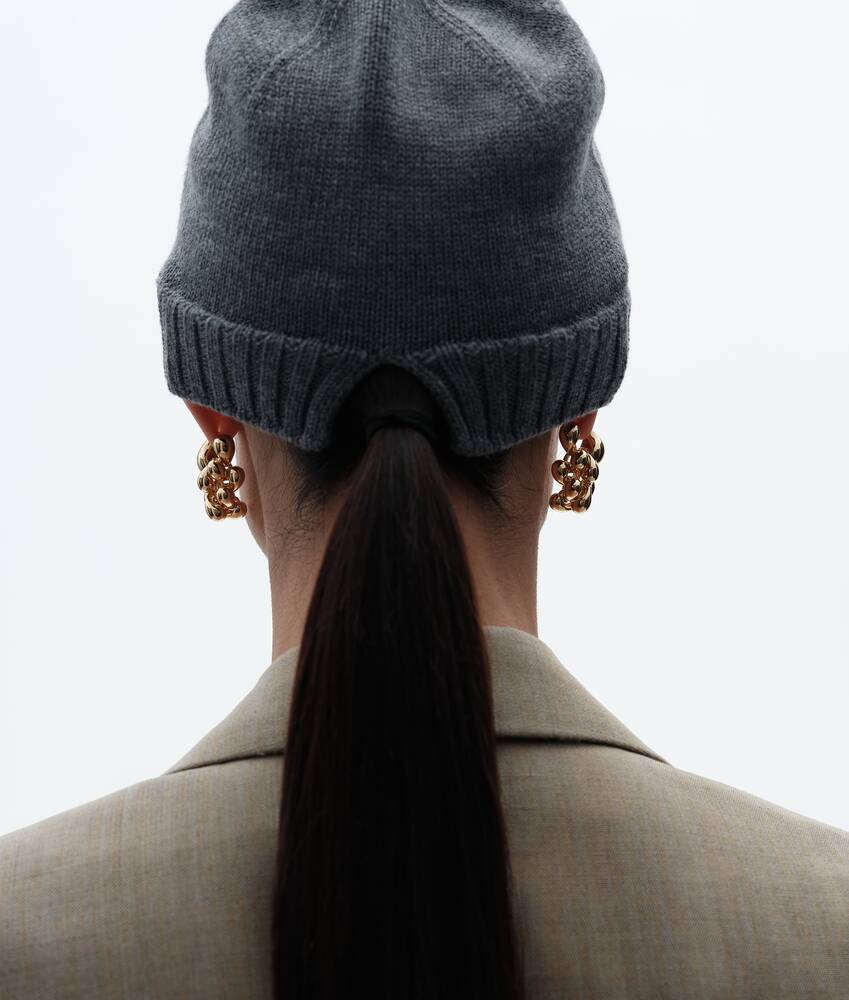 Men's Wool Knit Beanie in Thunder Bottega Veneta United States EN - Image 2