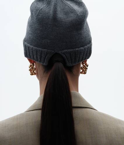 Men's Wool Knit Beanie in Thunder Bottega Veneta United States EN - Image 2