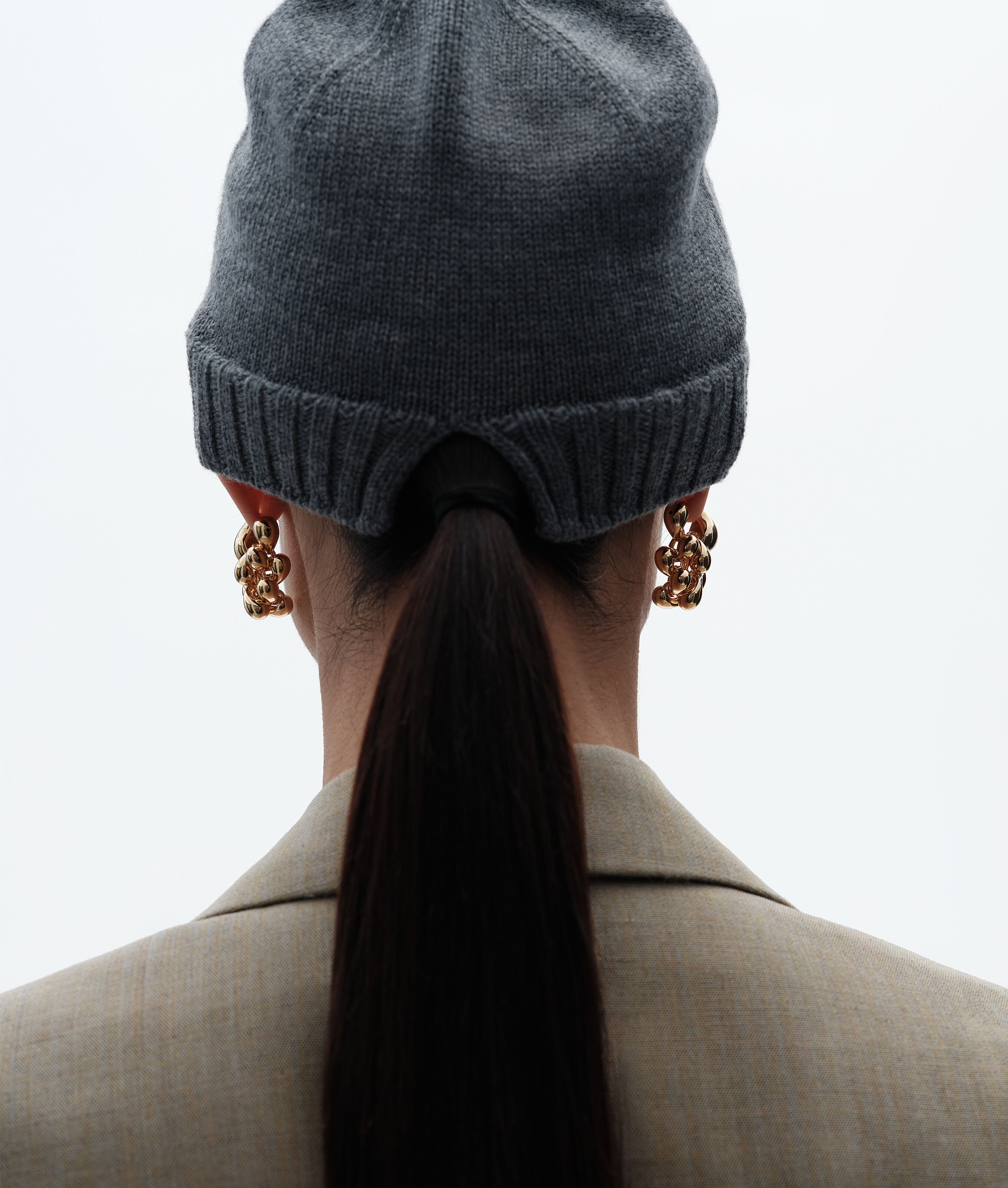 Men's Wool Knit Beanie in Thunder Bottega Veneta Luxembourg EN - Image 2