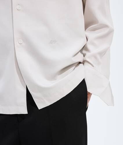 Men's Matte Silk Toile Shirt in Polar Bottega Veneta Canada EN - Image 5