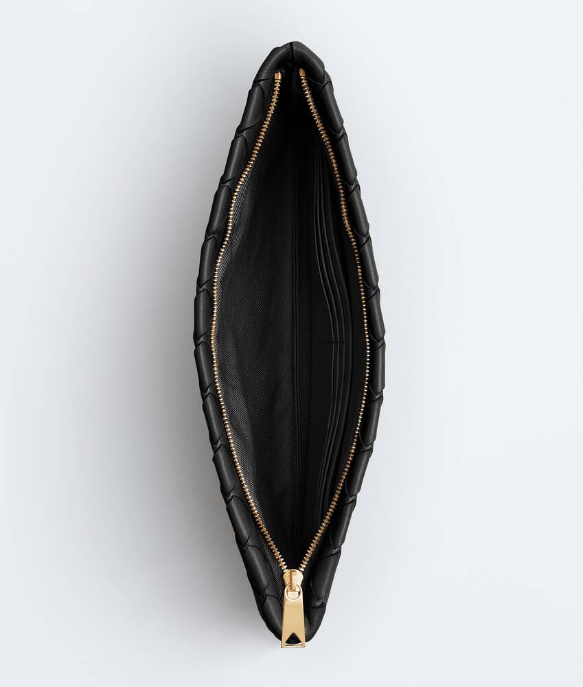 Women's Intrecciato Small Flat Pouch in Black Bottega Veneta Romania EN - Image 2