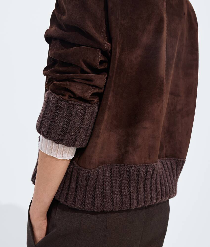 Men's Suede Leather Sweater in Chocolate Bottega Veneta Poland EN - Image 4