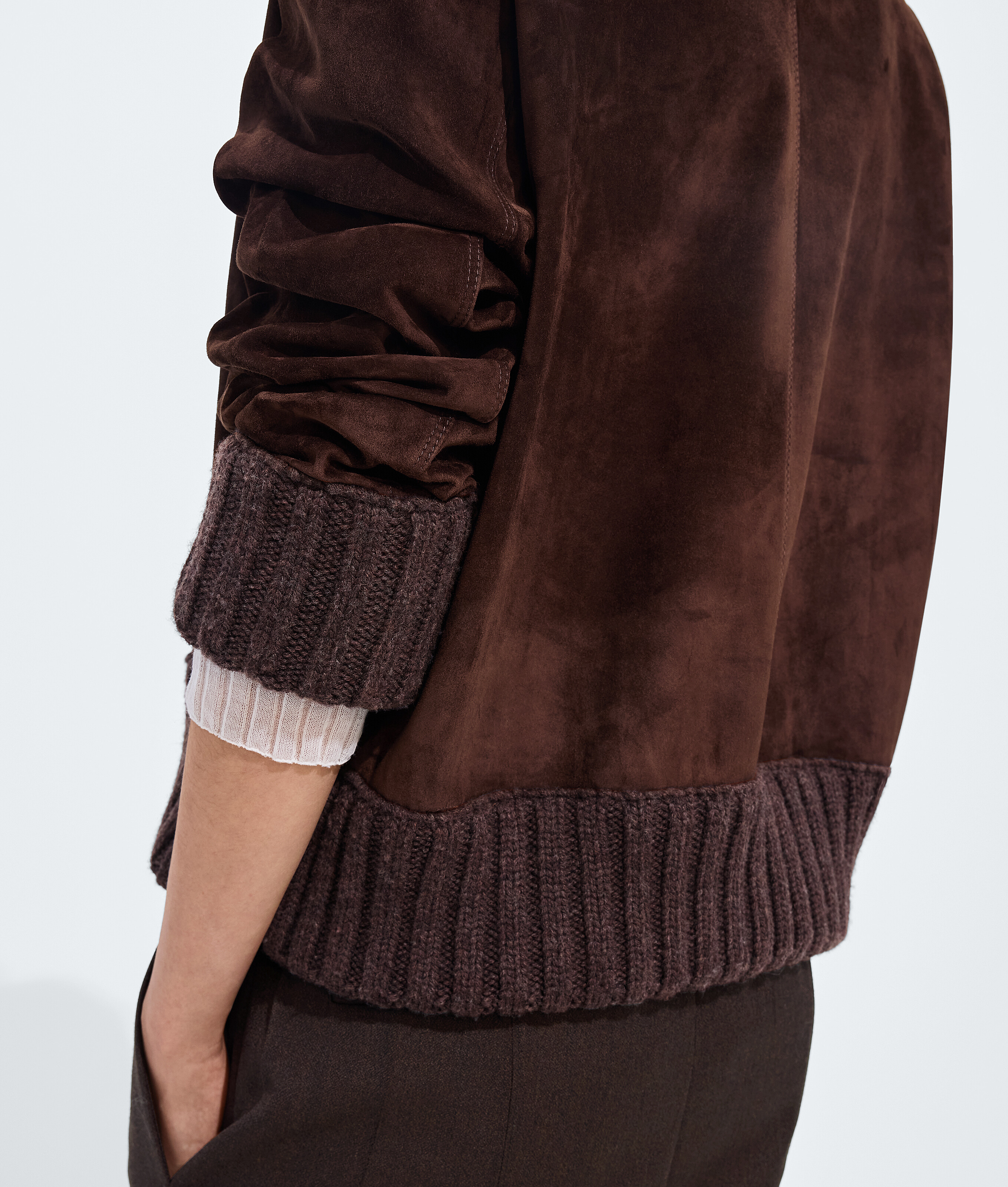 Men's Suede Leather Sweater in Chocolate Bottega Veneta Luxembourg EN - Image 4