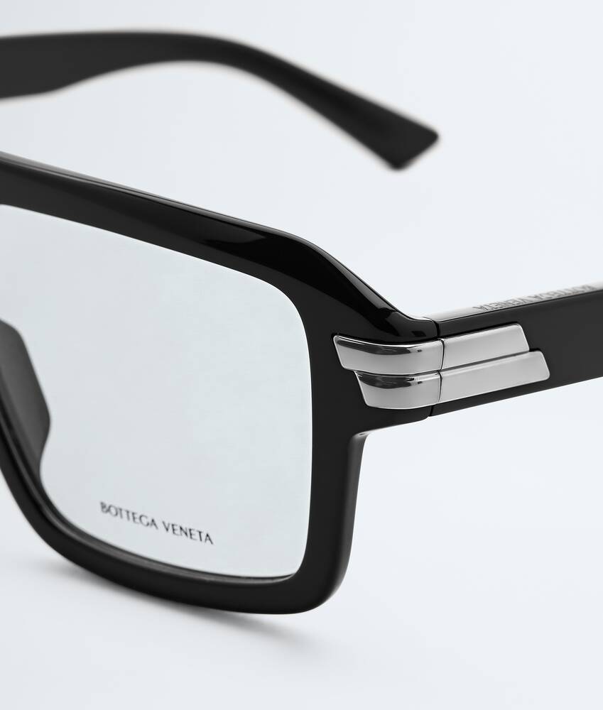 Mitre Aviator Eyeglasses in Black/transparent Bottega Veneta Croatia EN - Image 4