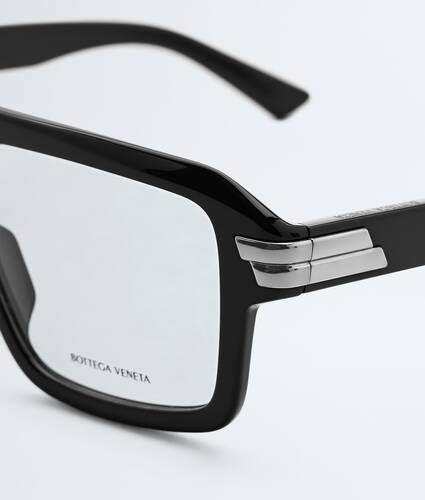 Mitre Aviator Eyeglasses in Black/transparent Bottega Veneta Croatia EN - Image 4