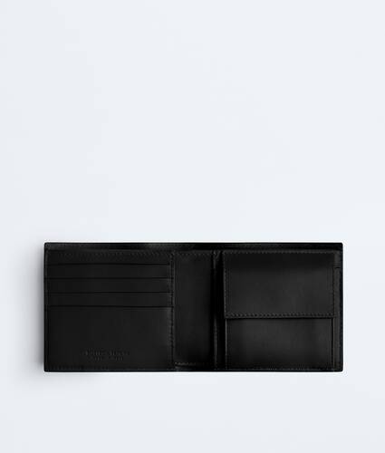 Men's Intrecciato Bi-Fold Wallet With Coin Purse in Black Bottega Veneta Norway EN - Image 2