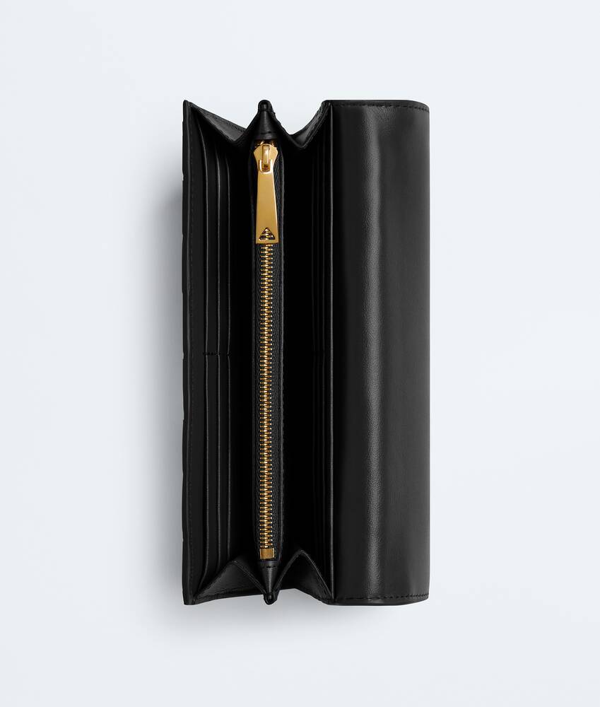 Women's Intrecciato Large Flap Wallet in Black Bottega Veneta France EN - Image 4
