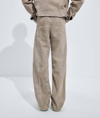 Men's Suede Leather Pants in Gray seal Bottega Veneta Latvia EN - Image 3