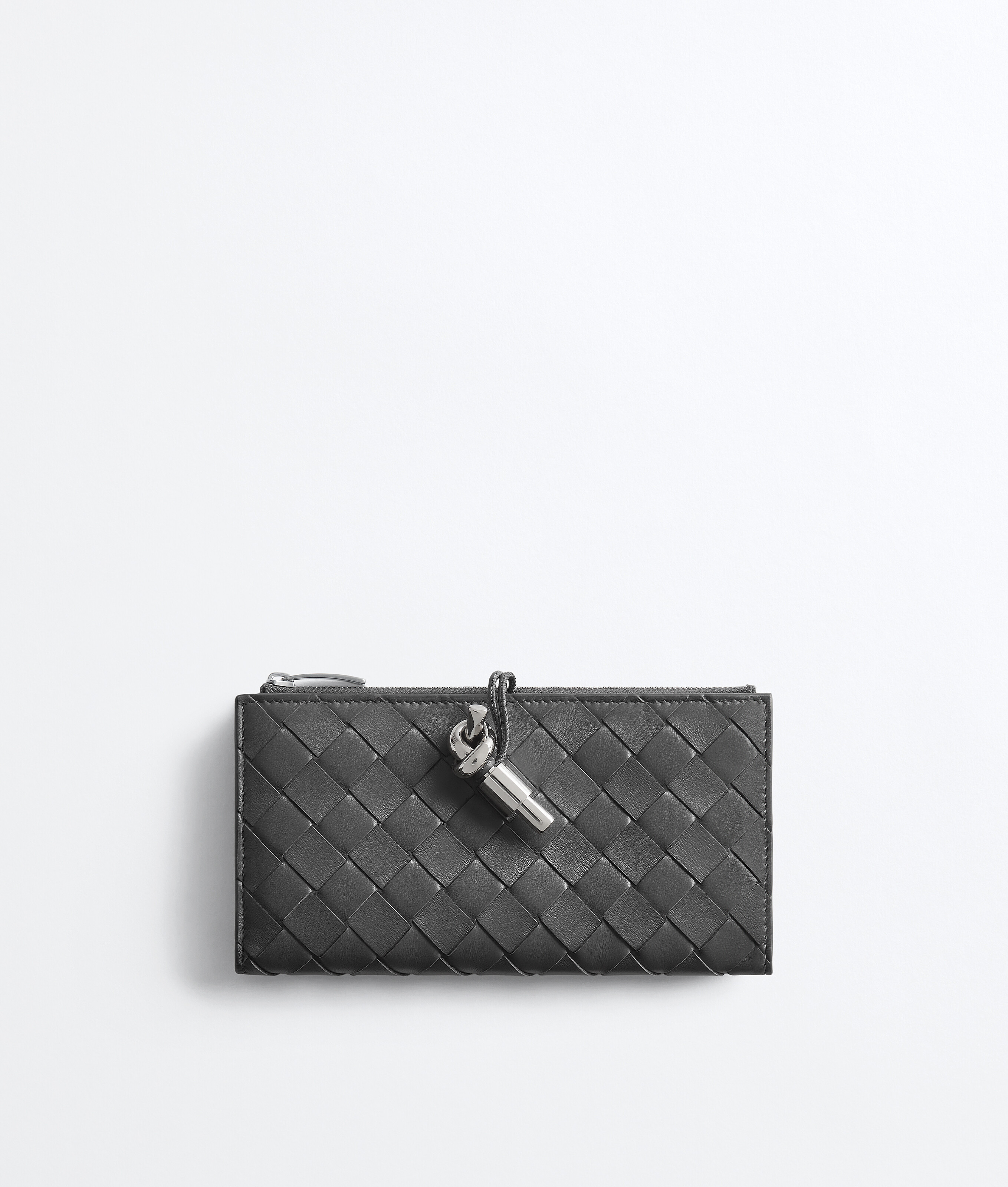 Bottega Veneta Andiamo Long Wallet In Obsidian Grey
