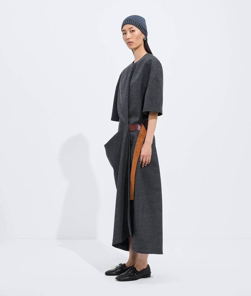 Kleid aus Shetland-Wollgewebe f&uuml;r Damen in Ardoise melange Bottega Veneta Deutschland DE - Image 2