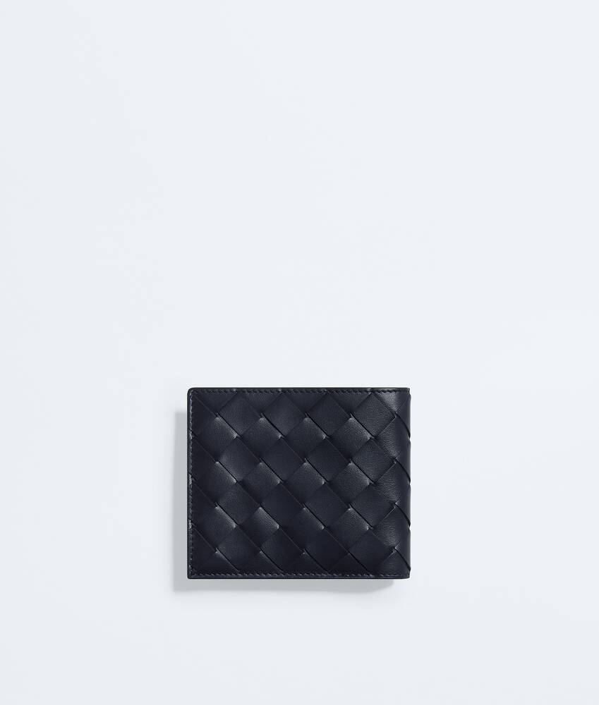 Men's Intrecciato Bi-Fold Wallet with Coin Purse in Midnight/taxi Bottega Veneta France EN - Image 3